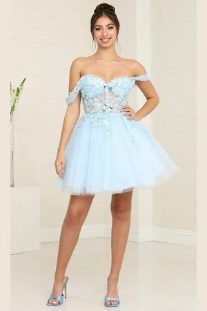 May Queen MQ2091 - Draped Off Shoulder Cocktail Dress