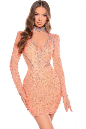Amarra 88020 - High Neck Plunging Cocktail Dress