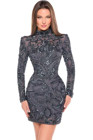 Amarra 88006 - Sequin High Neck Cocktail Dress