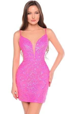 Amarra 88078 - Dual Straps Sequined Cocktail Dress