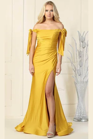 May Queen MQ1858B - Off Shoulder Evening Gown