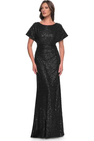 La Femme 30885 - Dolman Sleeve Sequin Evening Dress