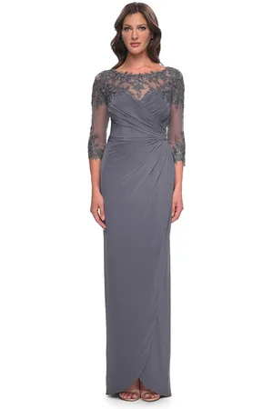 La Femme 31093 - Lace Detail Evening Dress