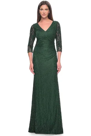 La Femme 30379 - V-Neck Lace Formal Dress