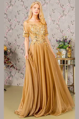 GLS by Gloria GL3444 - Sequins Beads Evening Dress