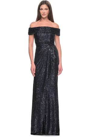 La Femme 31772 - Sequin Off-Shoulder Evening Dress
