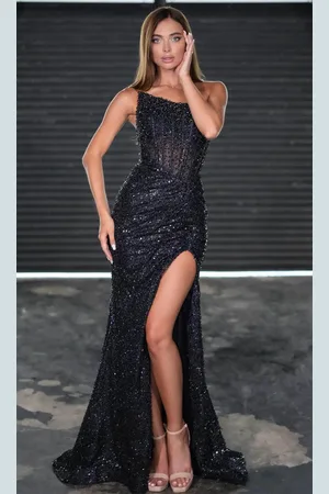 Portia and Scarlett PS24942 - Embellished Asymmetrical Prom Dress