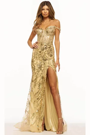 Sherri Hill 56101 - Off Shoulder V-Back Evening Gown