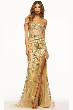 Sherri Hill 56101 - Off Shoulder V-Back Evening Gown