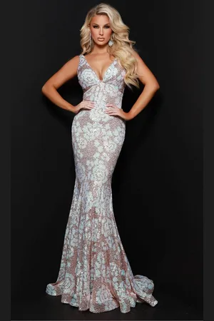 Johnathan Kayne 2827 - Sequined Mermaid Evening Dress