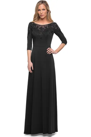 La Femme 29227 Illusion Bateau A-line Evening Dress