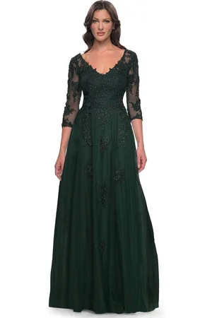 La Femme 30398 - Lace Ornate A-Line Evening Dress