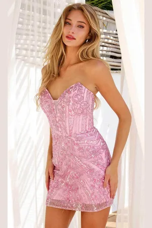 Primavera Couture 4234 - Plunging Sweetheart Sheath Cocktail Dress
