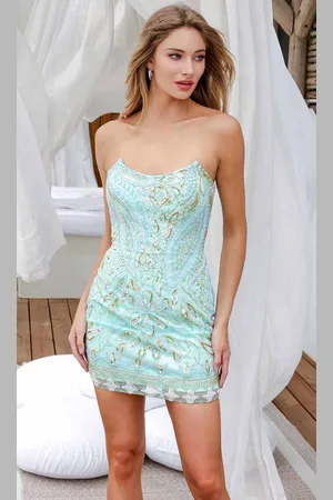 Primavera Couture 4219 - Scoop Neck Beaded Cocktail Dress