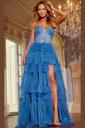 JOVANI 42257 - Ruffled Lace Prom Dress