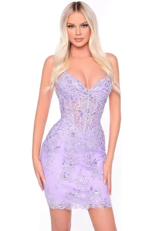 Amarra 88053 - Deep V-Neck Floral Cocktail Dress