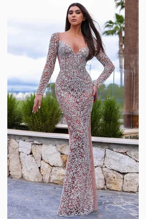 Chic And Holland HF110418 - Illusion Bateau Bodycon Evening Dress