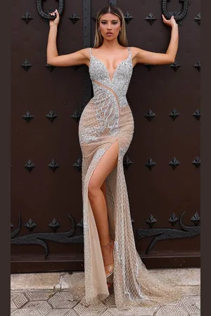Chic And Holland AR330363 - Embellished Fitted Bodice Prom Gown