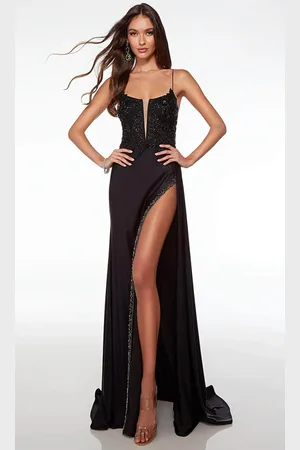 Alyce Paris 61701 - Sheer Embellished Top V-Neck Prom Dress
