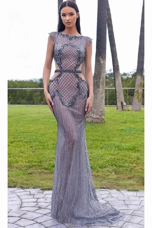 Chic And Holland AR330265 - Cap Sleeve Fitted Prom Gown