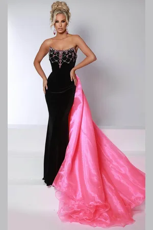 Johnathan Kayne 2945 - Contrast Overskirt Evening Gown