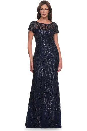 La Femme 31005 - Illusion Neck Sequin Embellished Evening Dress