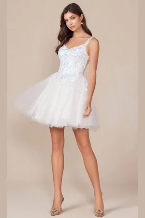 Nox Anabel H846W - Embellished Sleeveless Cocktail Dress