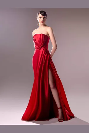 MNM Couture G1610 - Draped Strapless Evening Gown