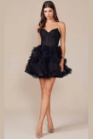 Nox Anabel Y859 - Ruffles A-line Cocktail Dress