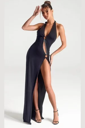 Portia and Scarlett PS315B - Ring Halter Evening Dress