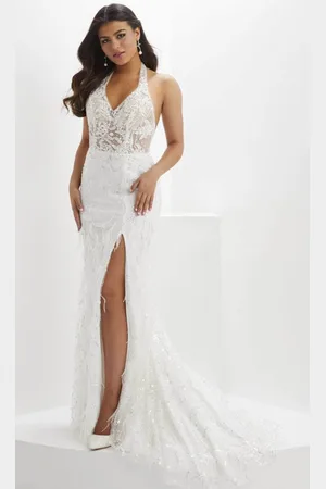 Panoply 14144 - Halter Beaded Lace Evening Gown
