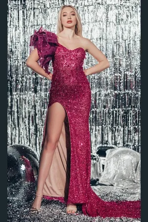 Chic And Holland ZRH440002 - Oversized Ruffle Sleeve Prom Dress