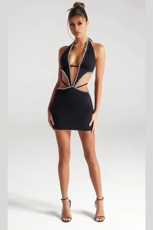 Portia and Scarlett PS306B - Halter Cutout Cocktail Dress