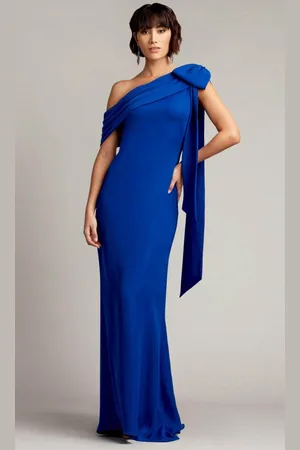 Tadashi Shoji ALG18371L - Bow Accent Asymmetric Evening Gown