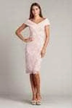 Tadashi Shoji CDY23011M - Pleated Foldover V-Neck Evening Dress