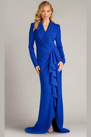 Tadashi Shoji BOS23357L - High Slit Trumpet Gown