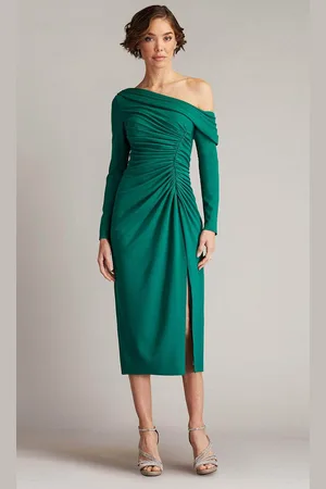 Tadashi Shoji BOS24637MD - Blume Gathered Midi Evening Dress