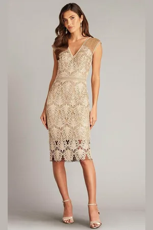 Tadashi Shoji CGA24350M - Cap Sleeve Embroidered Dress