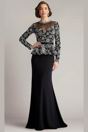 Tadashi Shoji CFX24572L - Belted Peplum Evening Gown
