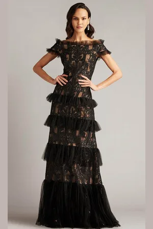 Tadashi Shoji CGX24921L - Tiered Lace Evening Gown