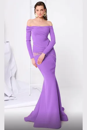 MNM Couture F02848 - Long Sleeve Weaved Evening Gown