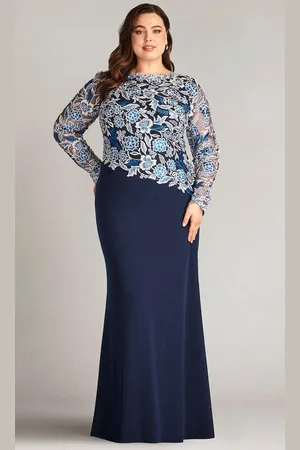 Tadashi Shoji CDP16206LXYQ - Embroidered Tulle Gown - PLUS SIZE
