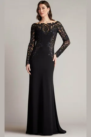 Tadashi Shoji CGB24646L - Long Sleeve Embroidered Gown