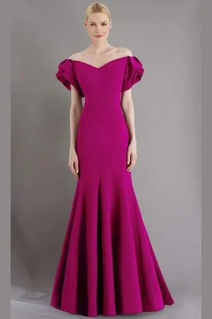 Janique 1943 Ruffled Off Shoulder Sweetheart Neck Mermaid Gown
