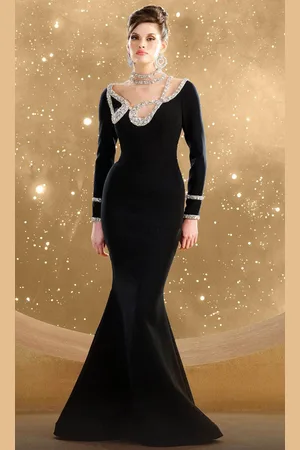 MNM Couture F02852 - Illusion High Neck Evening Gown