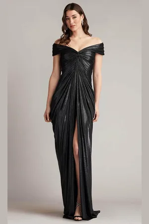 Tadashi Shoji BSJ24630L - Off Shoulder Lame Evening Gown