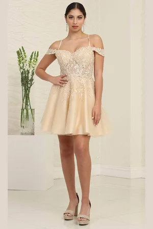 May Queen MQ2099 - Off Shoulder Cocktail Dress