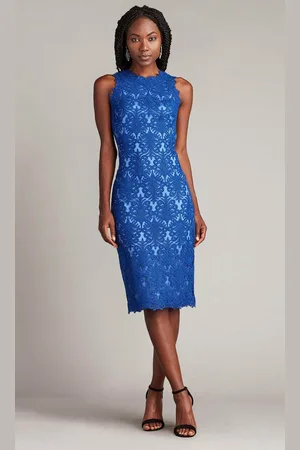 Tadashi Shoji CDY18233MX - Embroidered Sheath Cocktail Dress