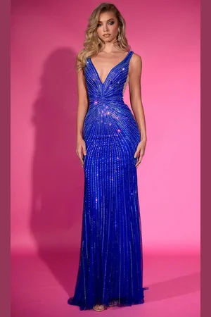 Portia and Scarlett PS25267 - Beaded V-Neck Prom Dress