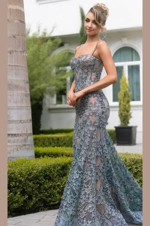 Portia and Scarlett PS25251 - Lace Detailed Prom Dress